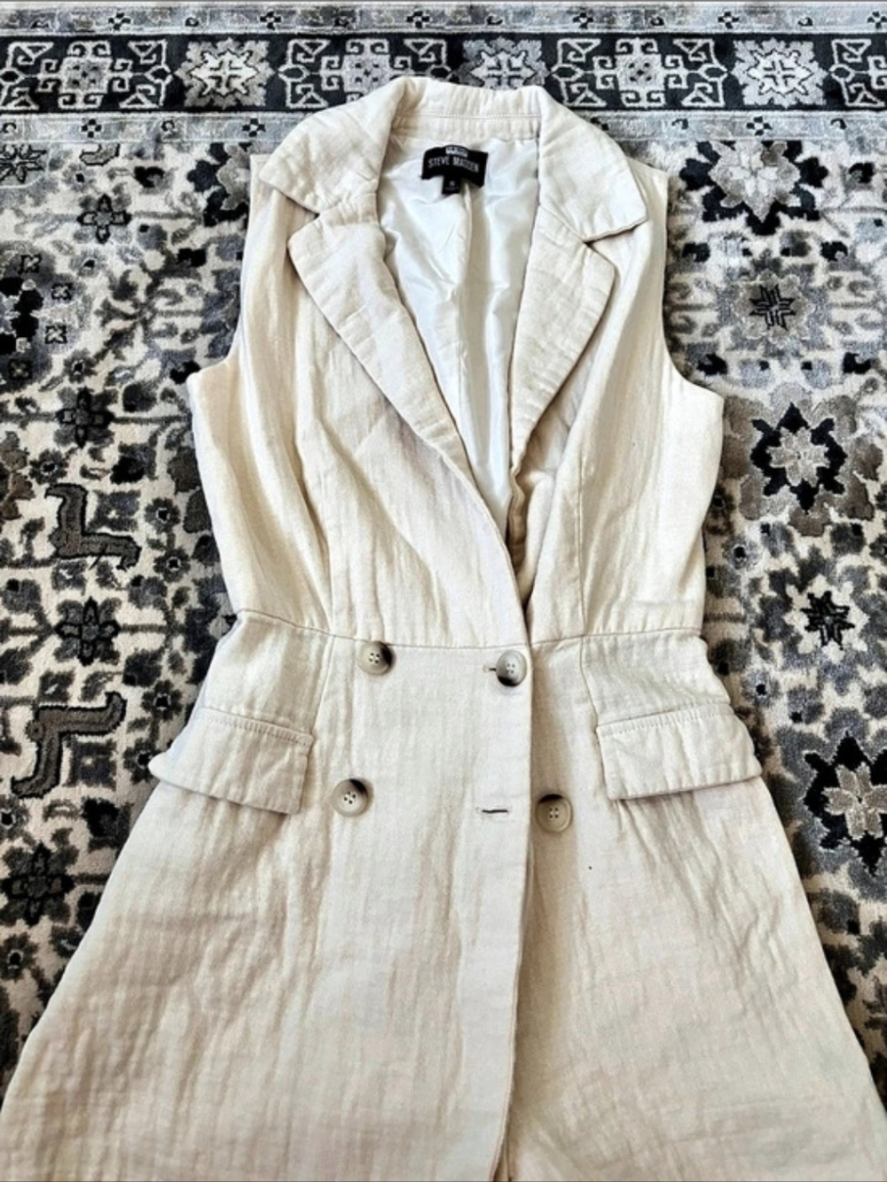 Steve Madden Linen-Style Jumper in Cream Size Small Like New